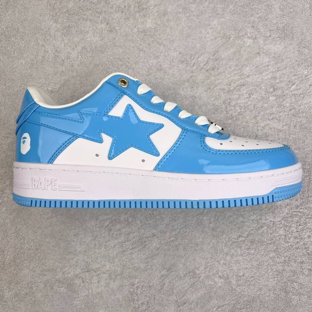 Pb纯原福利 Bape Sta To Low 明星同款 猿人头经典漆皮低帮运动休闲板鞋 全套原纸板楦头开发 确保原汁原味 市场最完美低趴版型 一比一鞋头弧度高度