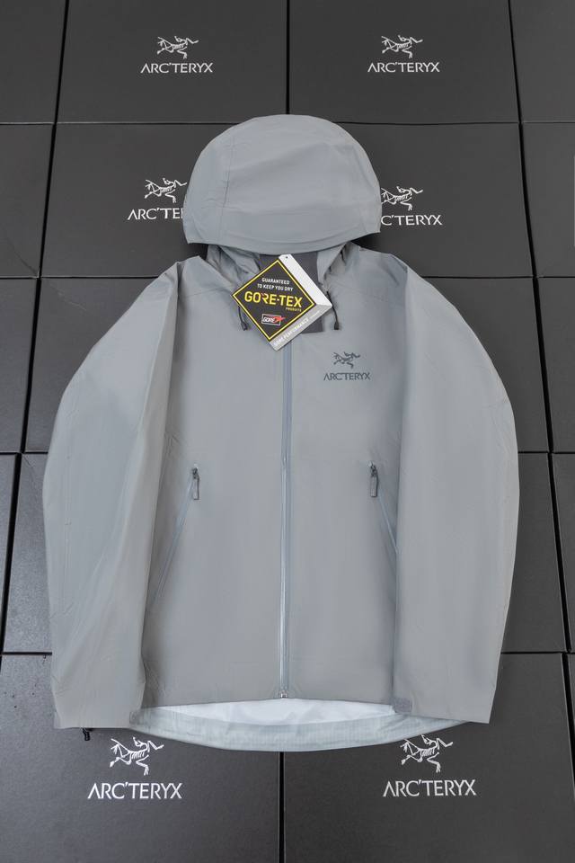 顶级版本 次元灰实拍图 款号J88 Arc‘Teryx Beta Lt Gore-Tex Jacket-Men's始祖鸟户外防水硬壳全压胶冲锋衣夹克外套 -Yb