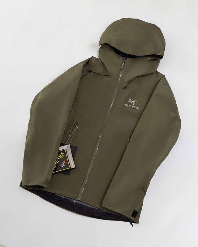 顶级版本 复古绿白底图 款号J88 Arc‘Teryx Beta Lt Gore-Tex Jacket-Men's始祖鸟户外防水硬壳全压胶冲锋衣夹克外套 -Yb