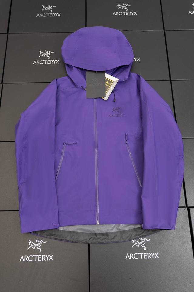 顶级版本 幻银紫实拍 款号J88 Arc‘Teryx Beta Lt Gore-Tex Jacket-Men's始祖鸟户外防水硬壳全压胶冲锋衣夹克外套 -Yb四