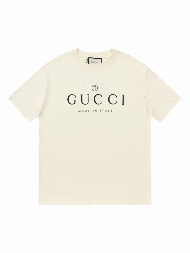 特价Xs1 特 一件 商品售出 不 不退不换 没有质量问题！ 高品质Fg Gucci 古驰 Logo印花短袖T恤 采用260克双纱面料 高克重双纱罗纹面料厚实透