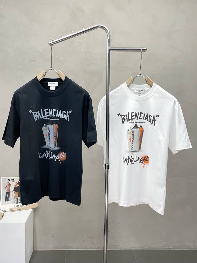 Balenciaga巴黎世家独家专供新款原单男士休闲短袖 高端定制 高版本 时尚百搭爆款进口面料 手感超柔软细腻 穿着亲肤舒适 高端精品 代工厂P精细做工 上身