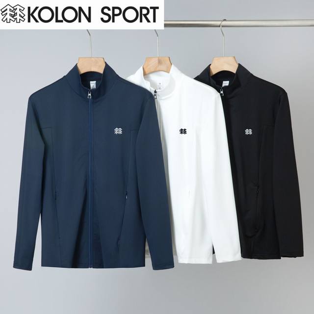 可隆Kolon Sport秋季新款，男女同款立体裁剪户外运动休闲开衫卫衣，男士健身训练立领薄款外套上衣！ 它的面料运用了品牌独家研发的科技材质，锦纶精致格。不仅