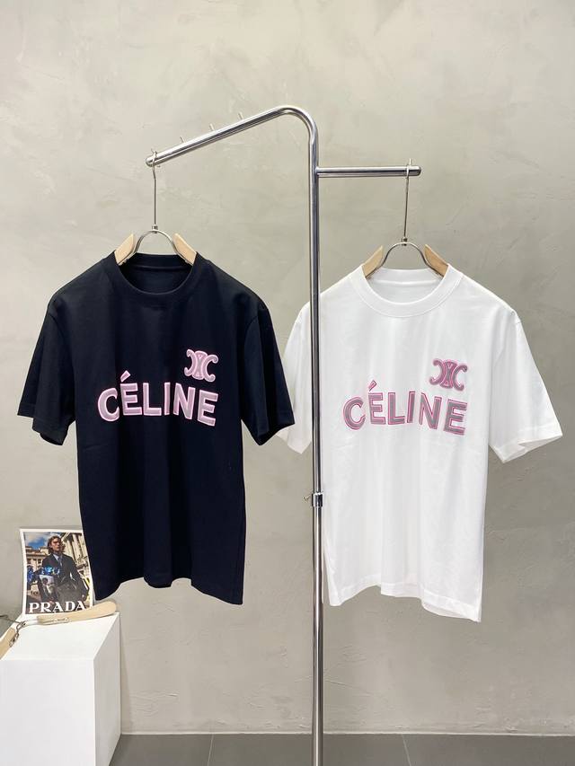Celine赛琳独家专供新款原单男士休闲短袖 高端定制 高端版本 时尚百搭爆款进口面料 手感超柔软细腻 穿着亲肤舒适 高端精品 代工厂P精细做工 上身非常赞 男