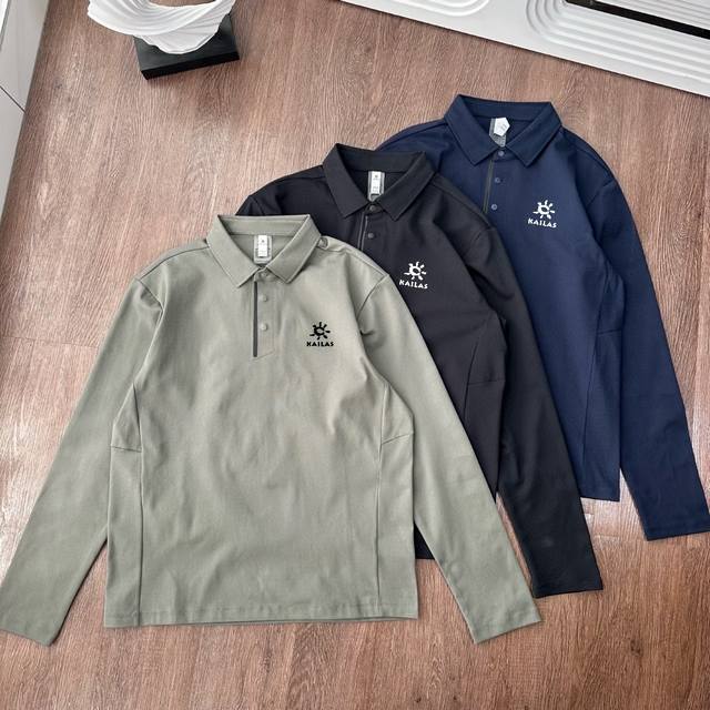 款上新 Polo领长袖卫衣 黑色 藏青 绿色 尺码M到5X 凯乐石新款 光板上新 面料柔软细腻贴身穿的长袖 轻微磨毛，有弹力，透气性舒适性一绝 整理做工好 Po