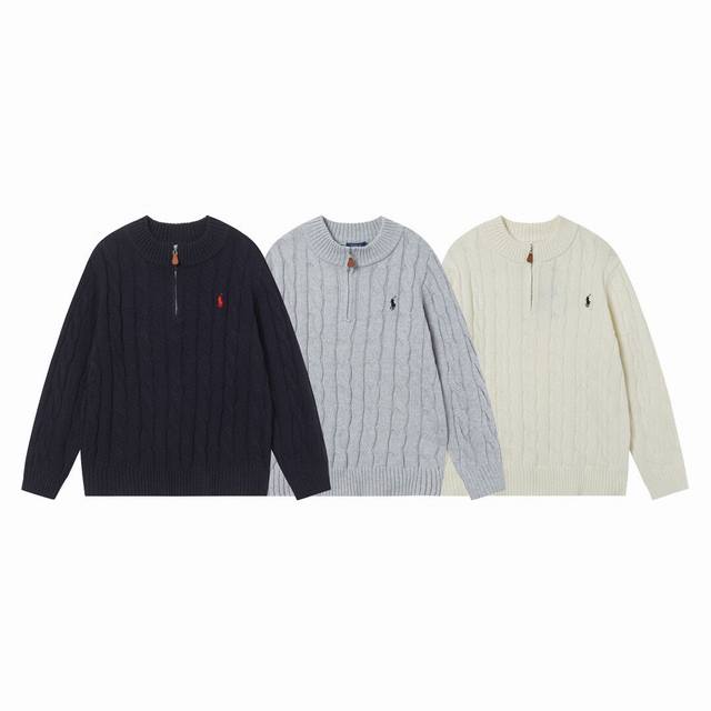 款号：603 -Ralph Lauren 拉夫劳伦24Ssrl胸前经典战马Logo刺绣半拉链长袖针织衫套头毛衣外套 -单品采用定染定纺纱线、购入原版打造 全套定
