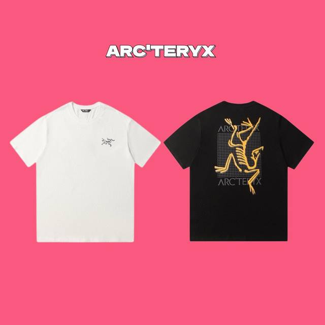 Arc'teryx 始祖鸟 Multi Bird Logo Ss后背字母印花休闲短袖T恤-面料：240克双纱高密度纯棉面料 - 工艺: 整件衣服采用精密压花工艺
