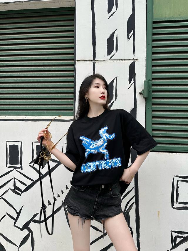 Arctertx 始祖鸟限定印花短袖T恤 面料：240克双纱高密度纯棉面料 - 工艺: 整件衣服采用精密压花工艺 - 男女同款均可驾驭 - 尺码： M L Xl