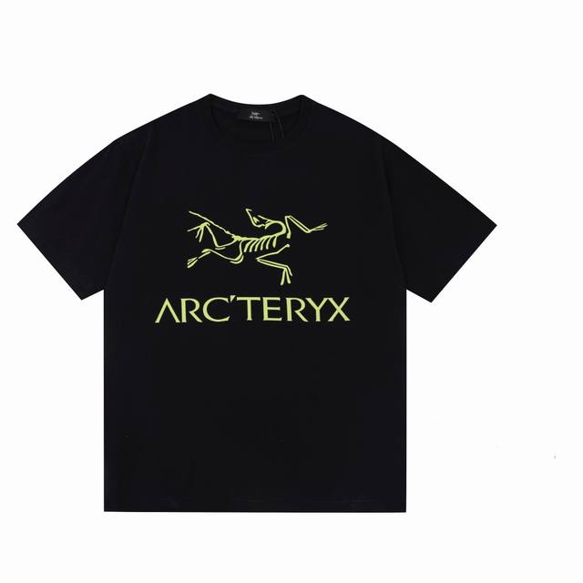 Arc' Teryx始祖鸟男女款 绿色大Logo印花短袖火爆简单耐看的设计 Is 剪裁宽松风格 男女同款 情侣款 Oversize版型 尺码推荐表 M -110