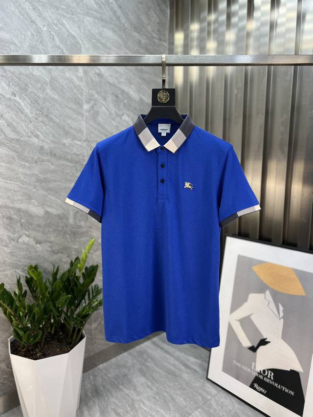 Kw Burberry 巴宝莉 春夏新品 三标齐全 翻领短袖Polo衫 好货不用过多介绍 看细节 专柜码数：M-4Xl 175 140建议L