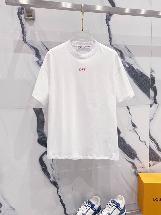 Off-White 260克圆领短袖T恤 大幅箭头喷墨印花Logo标志 官方同步 高版本 高品质 时尚个性 百搭潮流 纯原品质 原版面料 吊牌 领标 水洗麦 三
