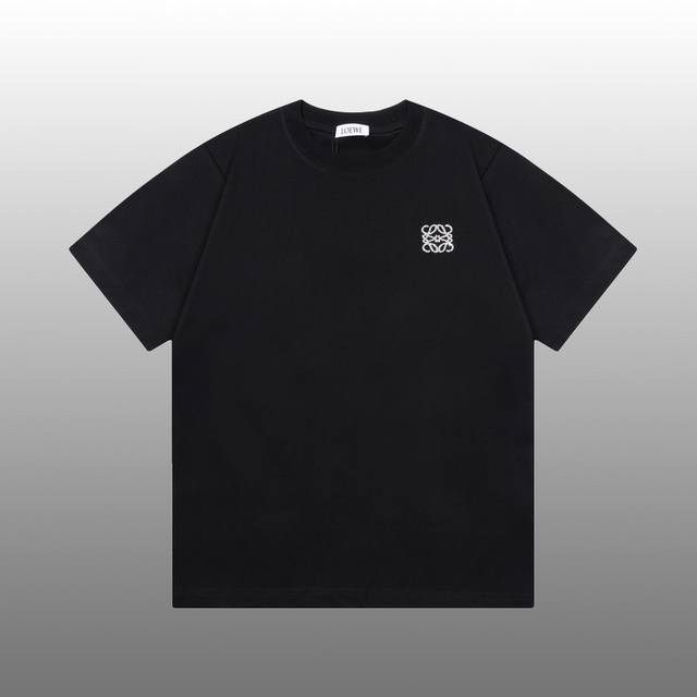 Loewe 罗意威 烫钻Logo百搭潮流短袖T恤 吊牌 领标 水洗唛 三标齐全 高端26S双纱面料男女同款 尺码：S-Xxl 颜色：黑色，白色