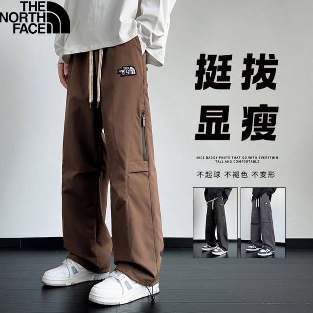 北面The North Face秋季新款，男女同款港风显瘦休闲潮牌宽松休闲裤，男士户外工装裤，百搭休闲长裤！冲锋裤！ 颜色:黑色，灰色，棕色 尺码:M-5Xl