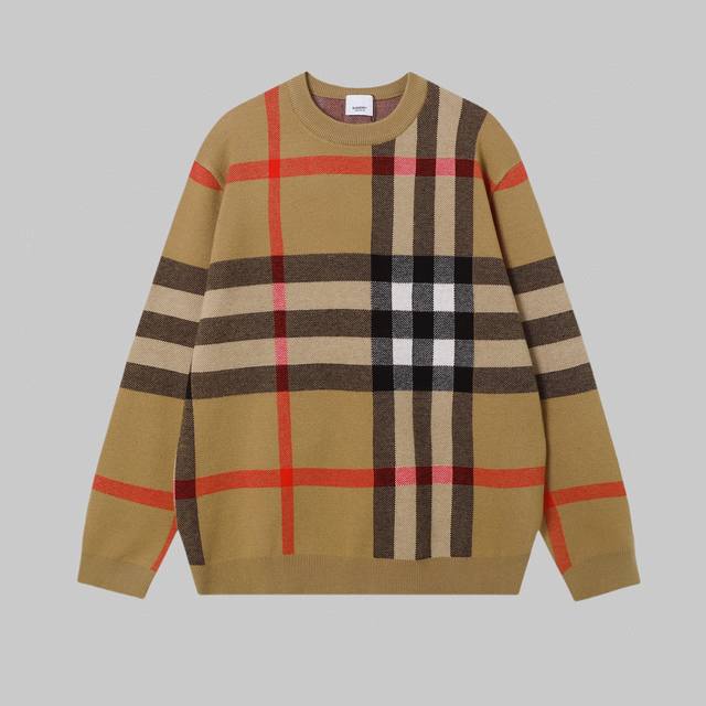高品质 Burberry巴宝莉秋冬新款经典格纹毛衣 高端品质 经典百搭 区别世面版本 尺码:Xs~L