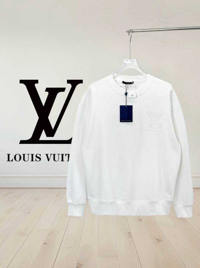高版本] Louis Vuitton 路易威登 前后幅刺绣Logo圆领卫衣 *客供定制宽松版型 采用420克纯棉毛毛圈面料质感很好，柔软不易起皱，薄厚度适中，非