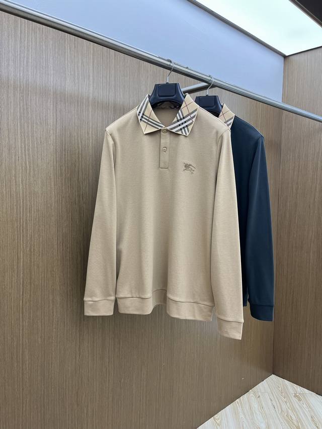 秋冬 Bbr 秋冬Burberry长袖 选用拉毛珠地棉 面料细腻柔软上身舒适 Fjj简约时尚 适配商务、休闲等多种场合 码数48-56