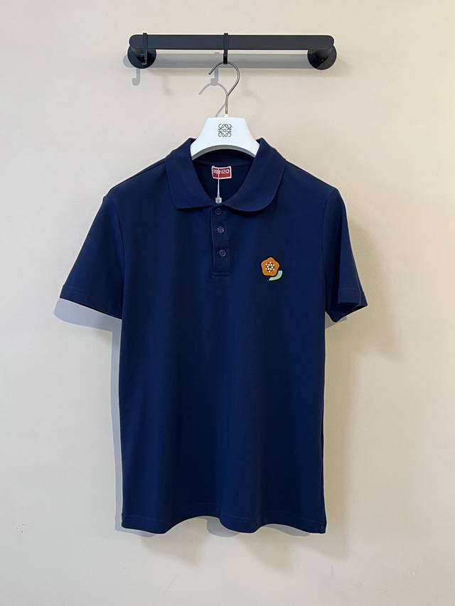 Kenzo*2025Ss新款新款短袖Polo，海棠花仔章搭配字母标识刺绣工艺，细节到位些，Over Size大版型，采用280克双股双纱全棉面料，柔软舒适.透气