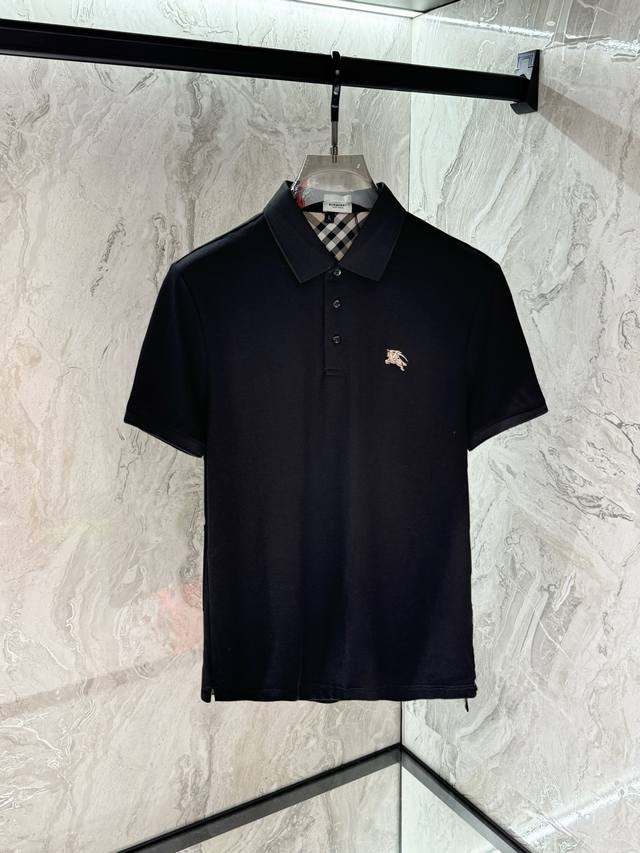 巴宝莉，2025春夏新品，专柜同步有售，简约时尚休闲Polo短袖，原版进口面料，舒适透气，顶级刺绣工艺字母图案装饰Logo，档次极高，独特设计，上身时尚帅气！码