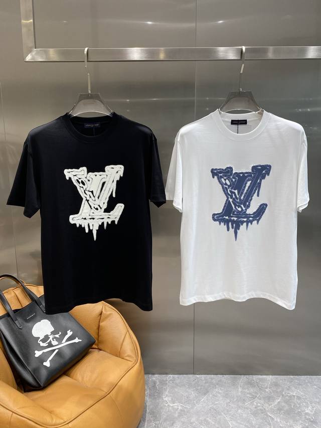驴家 Lv短袖 大Logo超有设计感，酷飒又吸睛~，潮流感直接拉满，码数M-3Xl 隔天