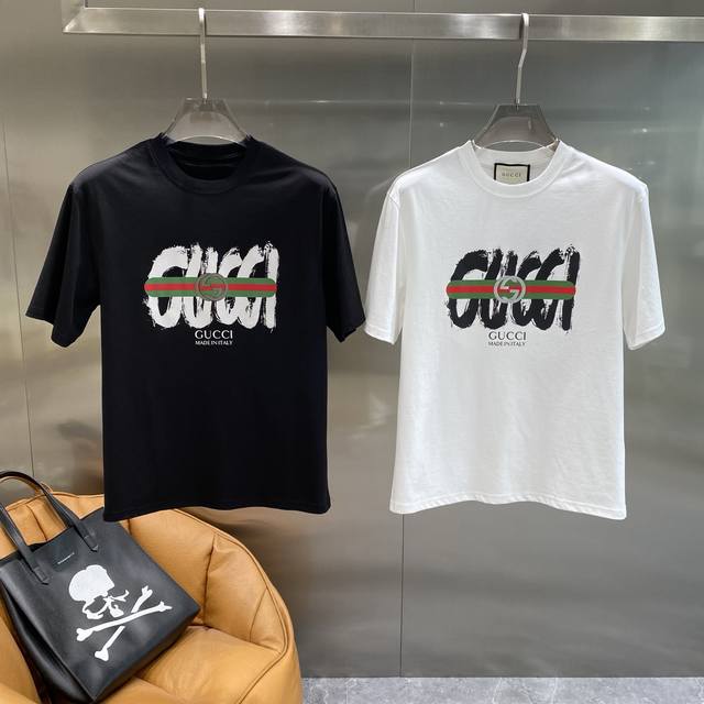 古家 Gucci 短袖经典红绿织带搭配字母印花，复古又潮酷~简约版型藏着高级感，M-3Xl 隔天