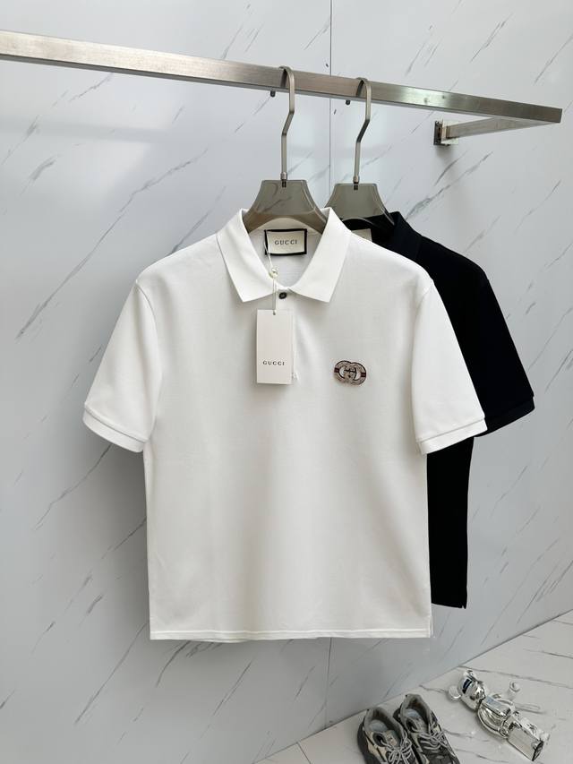 Gucci 最新最顶级版本Polo衫短袖，最顶级的品质.玉蚕丝 顶级制作工艺进口面料，专柜款独特设计，采用进口高端订制进口手感一流！！码数：M 3Xl