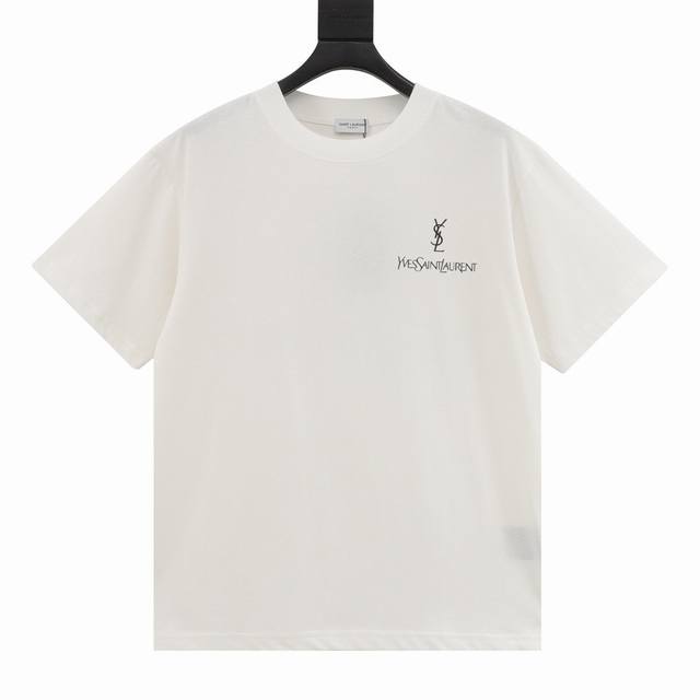 Sl103# 顶级重磅320克 25Ss圣罗兰 Saint Laurent Paris Ysl经典印花Logo字母发泡印花短袖T恤 立体质感满满 重磅双纱320