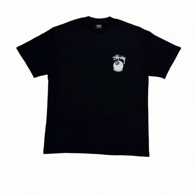 S235# 白底图 Nike X Stussy Fw22联名糸列 字母黑台球印花短袖T恤 男女同款 采用圆筒无缝工艺 原版工艺 衣服侧面没有缝合骨位 鉴定重点