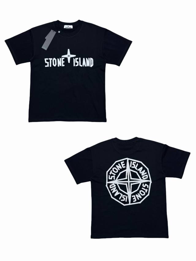 052# Stone Island石头岛 字母Logo印花圆领套头短袖T恤 经典圆领设计 配合精准的剪裁比例 无论是单穿展示干净利落的形象 还是作为打底增加层次