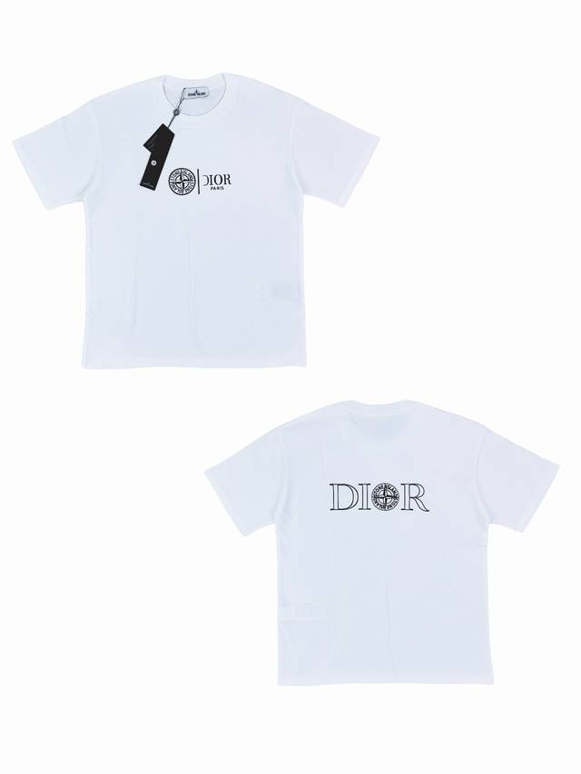 049# Stone Island石头岛 X Dior 联名印花圆领短袖T恤 经典圆领设计 配合精准的剪裁比例 无论是单穿展示干净利落的形象 还是作为打底增加层