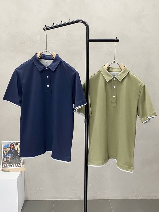 Bc-Brunello Cucinali布鲁内洛 库奇内利独家专供新款原单男士休闲翻领短袖 高端 高端版本 时尚百搭爆款进口面料 手感超柔软细腻 穿着亲肤舒适