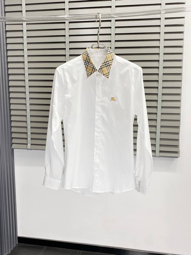 Burberry巴宝莉独家专供新款原单男士休闲衬衫 高端 高端版本 时尚百搭爆款进口面料 手感超柔软细腻 穿着亲肤舒适 高端精品 代工厂P精细做工 上身非常赞