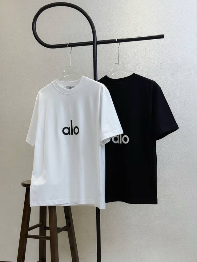款号X207 Aloyoga字母标识发泡印花圆领短袖 情侣同款 全套包装 三标齐全 区别市场通货 随意对比 纯棉280克高克重32支双纱 不起球 不褪色 舒适透