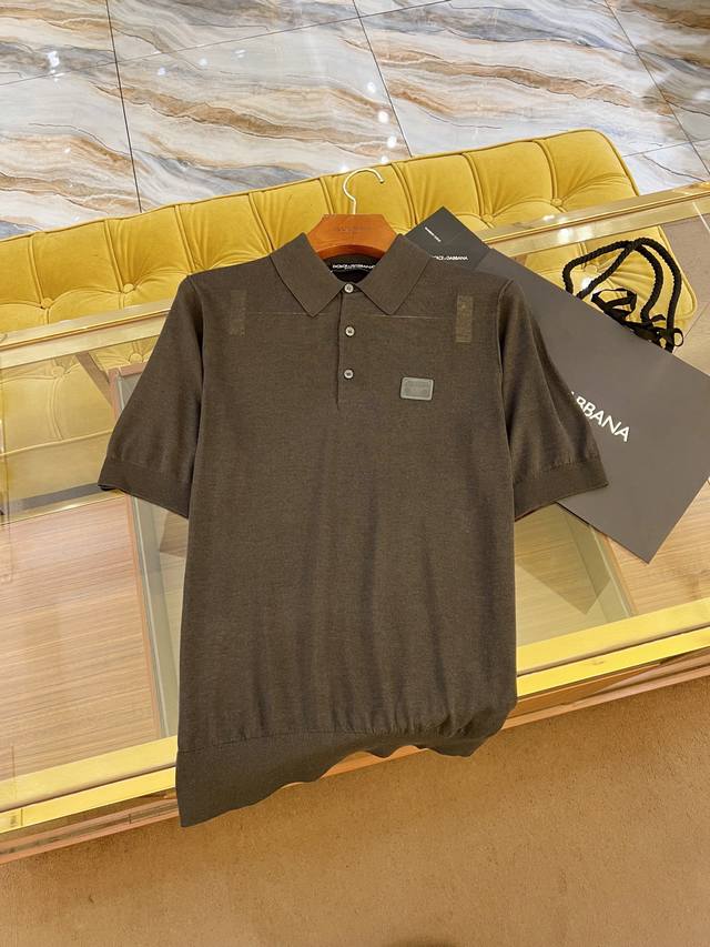 2025Ssdg最新款针织Polo 独家配色皮牌Logo 老钱风100%亚麻面料 完美细节 单色 Size:44-54