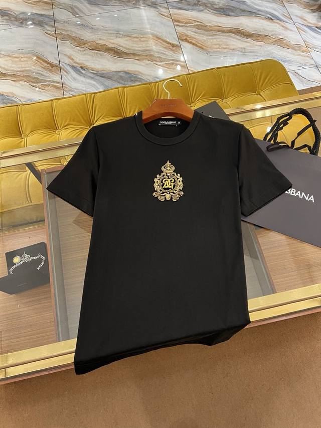 2025Ssdg最新款T恤 奢华金皇冠手工印度章仔 优质纯棉面料 单色 Size:44-54