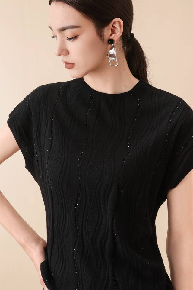 秋款上新30羊毛花纹短袖 M-Xl