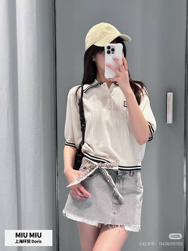 Miumiu 2015S早秋新款短袖上衣 Sml 羊毛
