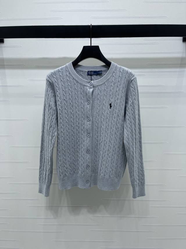 上新原单高端品质 Ralph Lauren Pol* 2025早秋最新系列！战马针织圆领长袖开衫！定制进口纱线织造 舒适软糯 穿搭洋气 圆领针织开衫 通体麻花钩