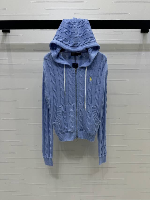 上新原单高端品质 Ralph Lauren Pol* 2025早秋最新系列！刺绣小马连帽长袖开衫！定制羊毛纱线织造 柔软舒适 连帽长袖开衫 全开襟拉链调节便于穿