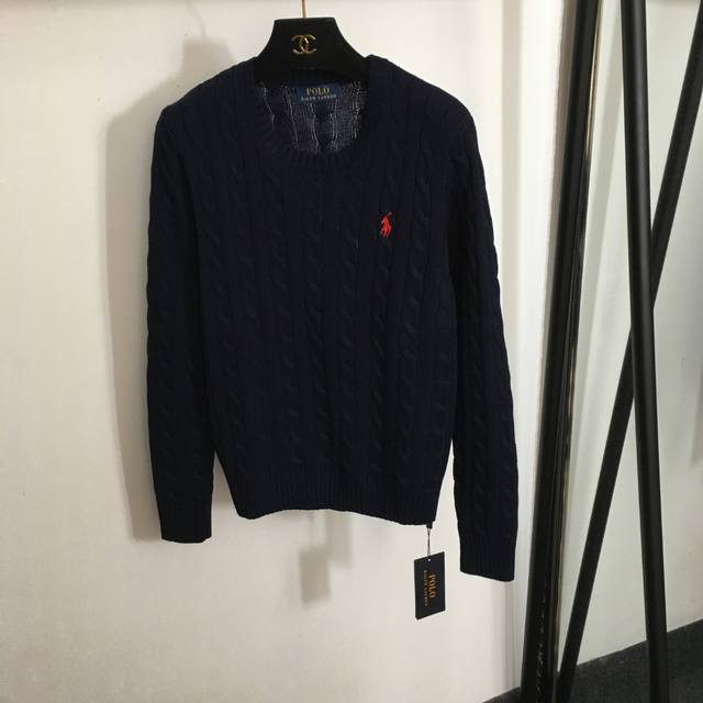 款号 7993 Polo Ralph Lauren 拉夫.劳伦新款 马球刺绣套头长袖麻花针织衫，白色，蓝色，浅蓝色，碧绿色，绿色，绿色，红色，玫红色，咖色，紫色