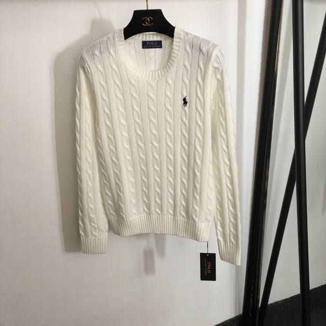 款号 7993 Polo Ralph Lauren 拉夫.劳伦新款 马球刺绣套头长袖麻花针织衫，白色，蓝色，浅蓝色，碧绿色，绿色，绿色，红色，玫红色，咖色，紫色