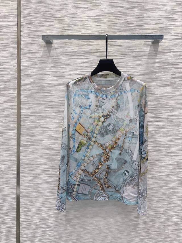 Acnestudio*S2025Fw新款网纱打底衫 渗透印花 高级大气 柔软弹力很舒服 满满的穿搭高级感 半透视 创新面料 轻盈柔软 实物非常赞！紧身显身材 上