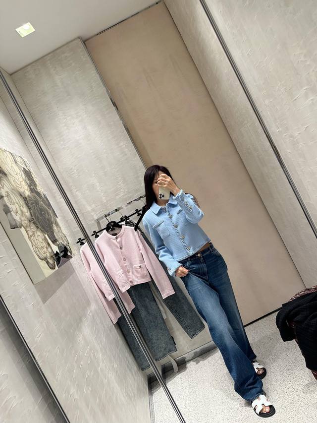 Chane* 25B高級手工坊系列新款 印花金属装饰牛仔长裤丨独家Yb开发！高版出品！定制进口斜纹棉牛仔材质，舒适垂感有型，利用剪裁和细节提升精致度，高腰系扣，