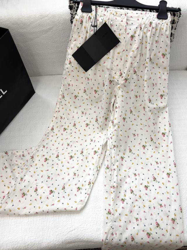新品现货 P家！夏日多巴胺印花阔腿裤Sm L