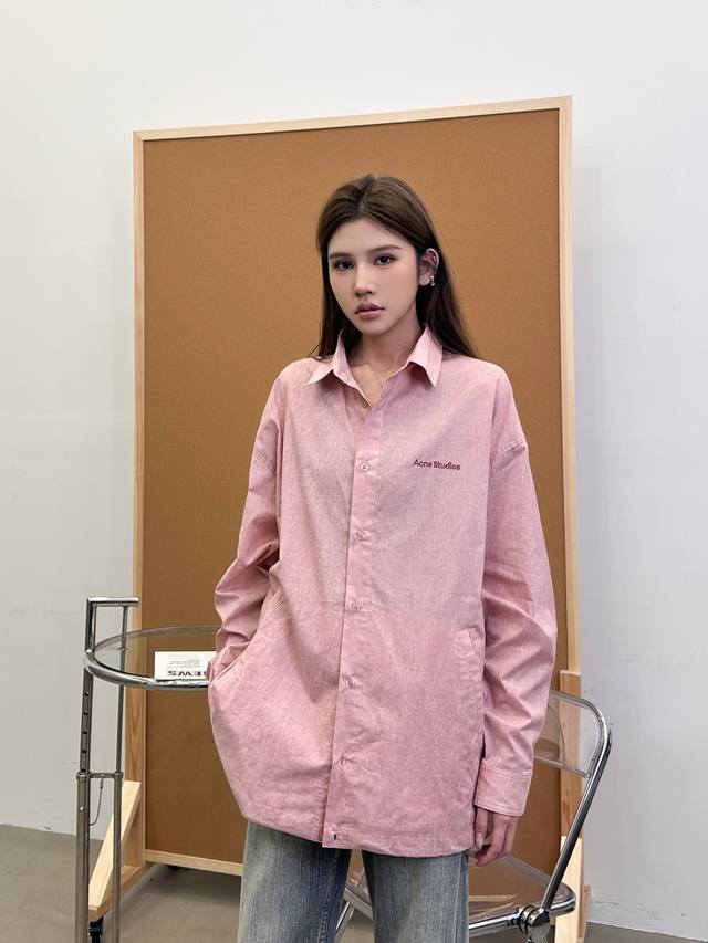 Acne ｜ 新款衬衣，成衣洗水炒色工艺加经典刺绣标，休闲时尚，尺码Sml