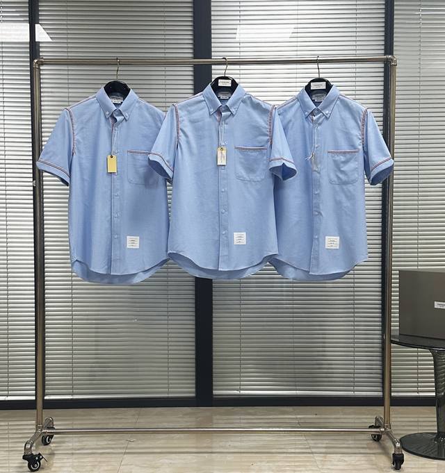 衬衫 织带包边短袖衬衫 Tb25Ss定制细织带包边 简约不简单 100%纯棉牛津纺面料 吸汗透气 圆弧下摆 Size：1 2 3 4