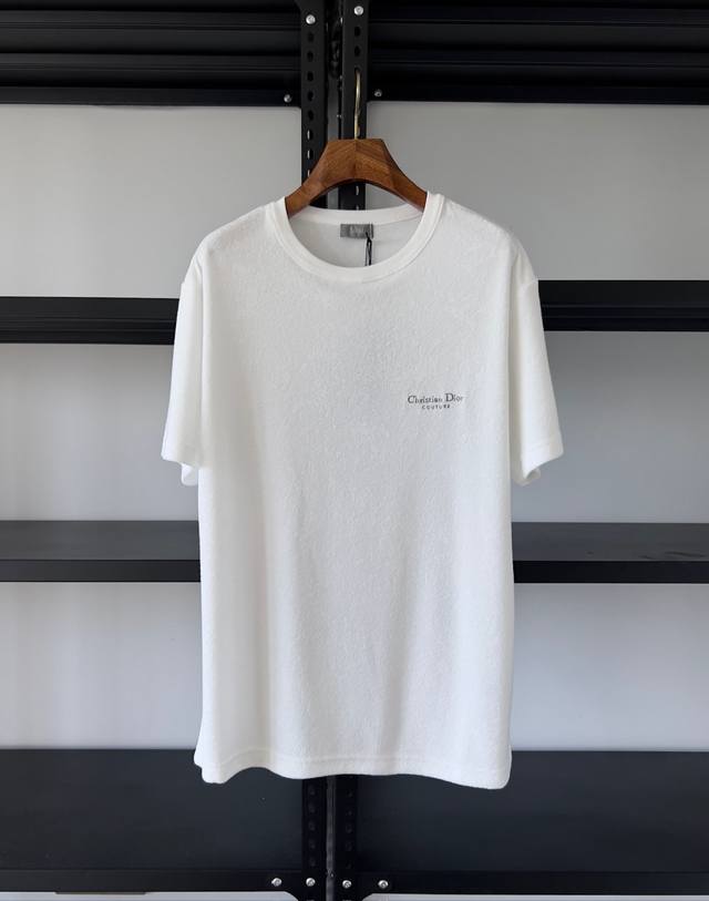 独家专柜版 . 白色 .官网新品迪奥棉质毛圈面料 Christian Dr Couture 刺绣 .