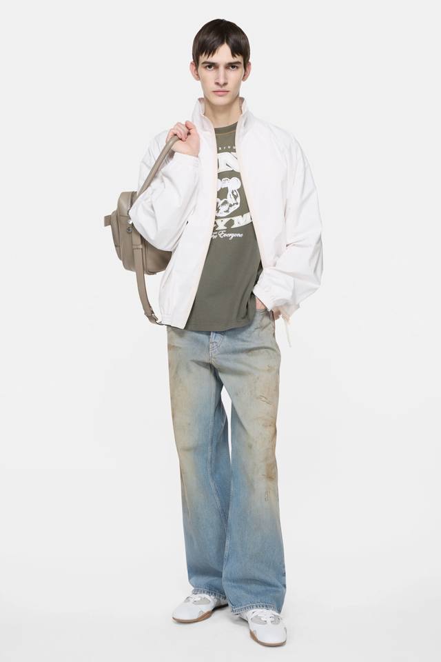 25Pf早秋Acne Studios破洞拼接牛仔裤Sml ：牛仔蓝