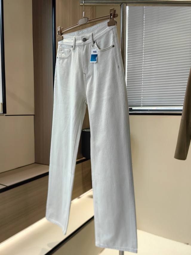 彩棉白牛阔腿直筒裤 成分：100%棉 码数：Xs S M L Xl 颜色：白色