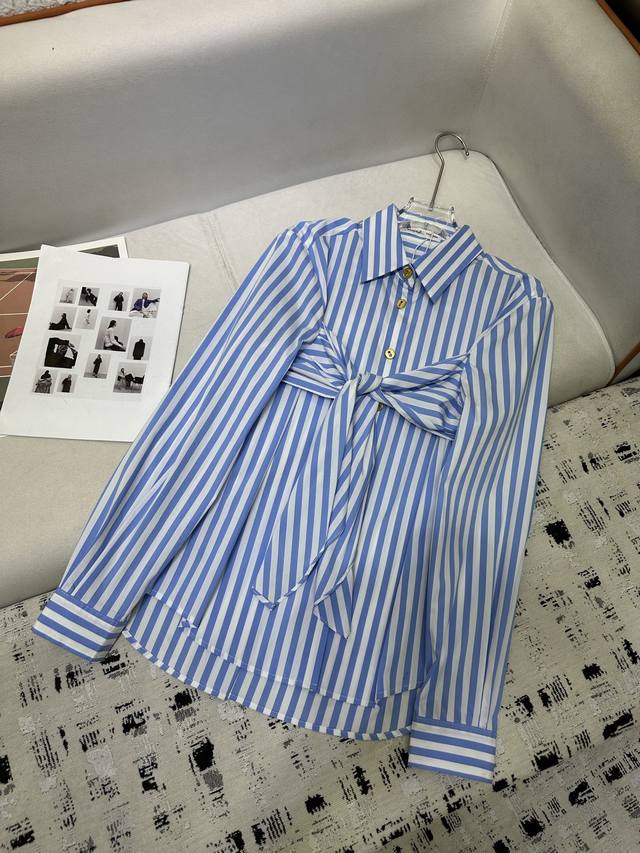 Sch* 25Ss 新款经典条纹衬衫 时尚大方 面料柔软舒适 高品质 单色 三码 Sml