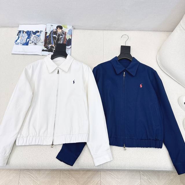 Rl 25Ss 早秋最新款长期主义穿搭老干部风夹克外套 经典Logo刺绣徽标点缀 短款拉链版型 上身休闲帅气不挑人 复古少女感 牛仔棉面料 挺括感很好 百搭款推